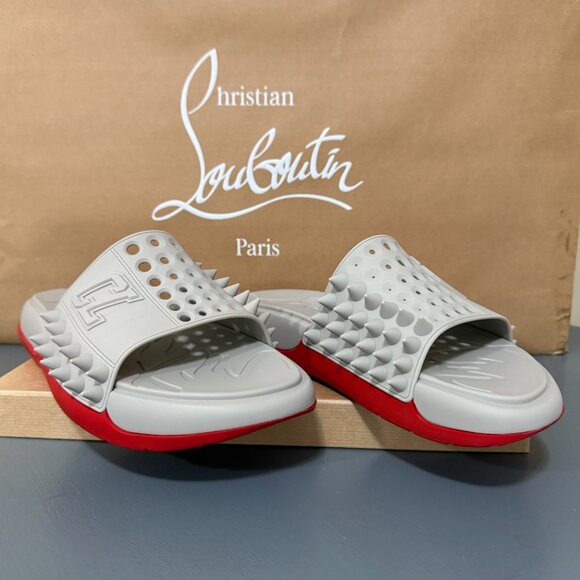 Christian Louboutin Gray Spiked Sandals main image 4